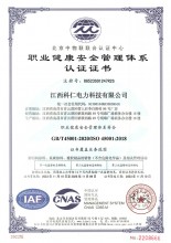 职业健康安全曾理体系认证证书